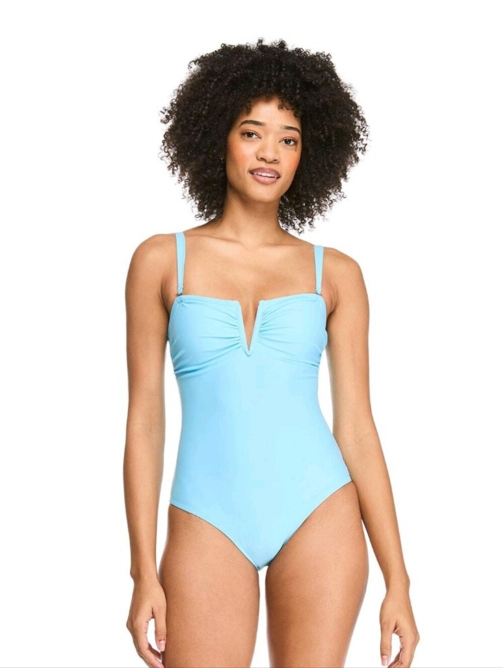George Size XXL 16 Light Blue V-Wire One-Piece Swimsuit – NWT